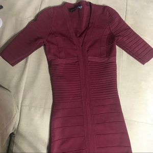 Guess by Marciano Wine red bandage dress